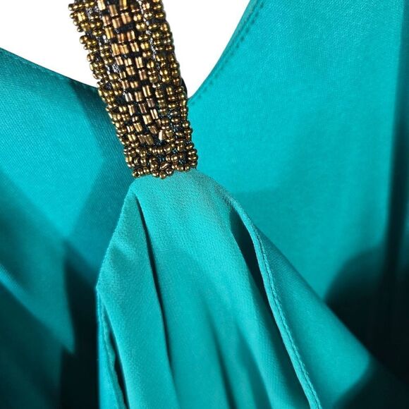 Chic Green Mini Boho Dress - Picture 4 of 5